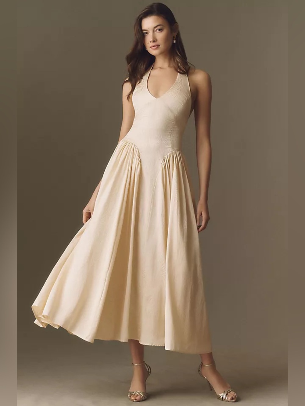 Hutch Alara Cream Halter Midi Dress